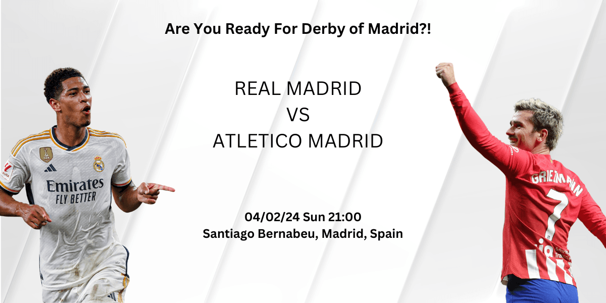 Real Madrid and Atletico Madrid players in the Madrid Derby