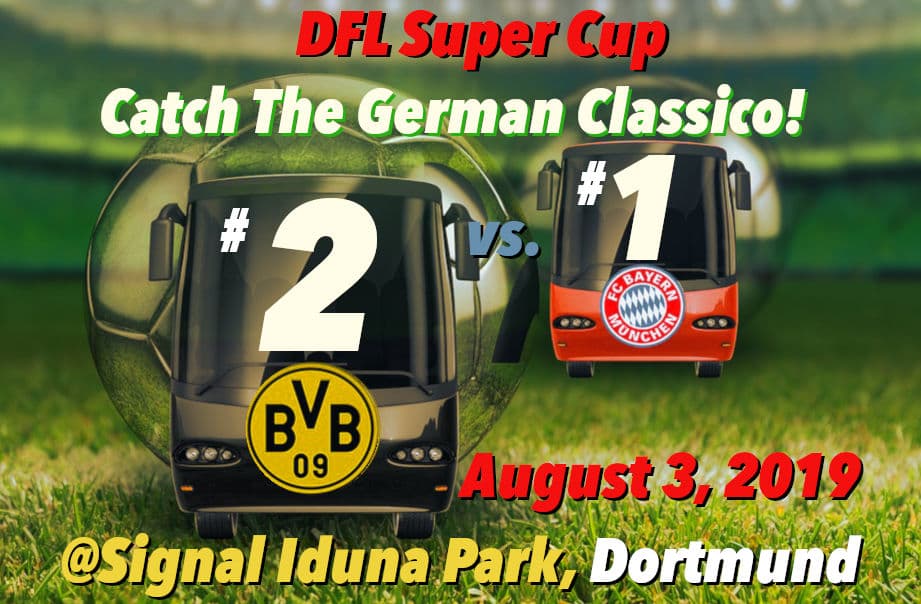 Bayern Munich and Borussia Dortmund players in the DFL-Supercup