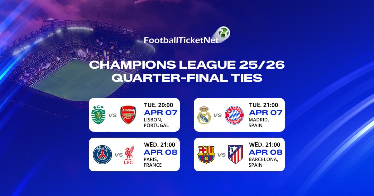 Champions League quarter-final match under the lights