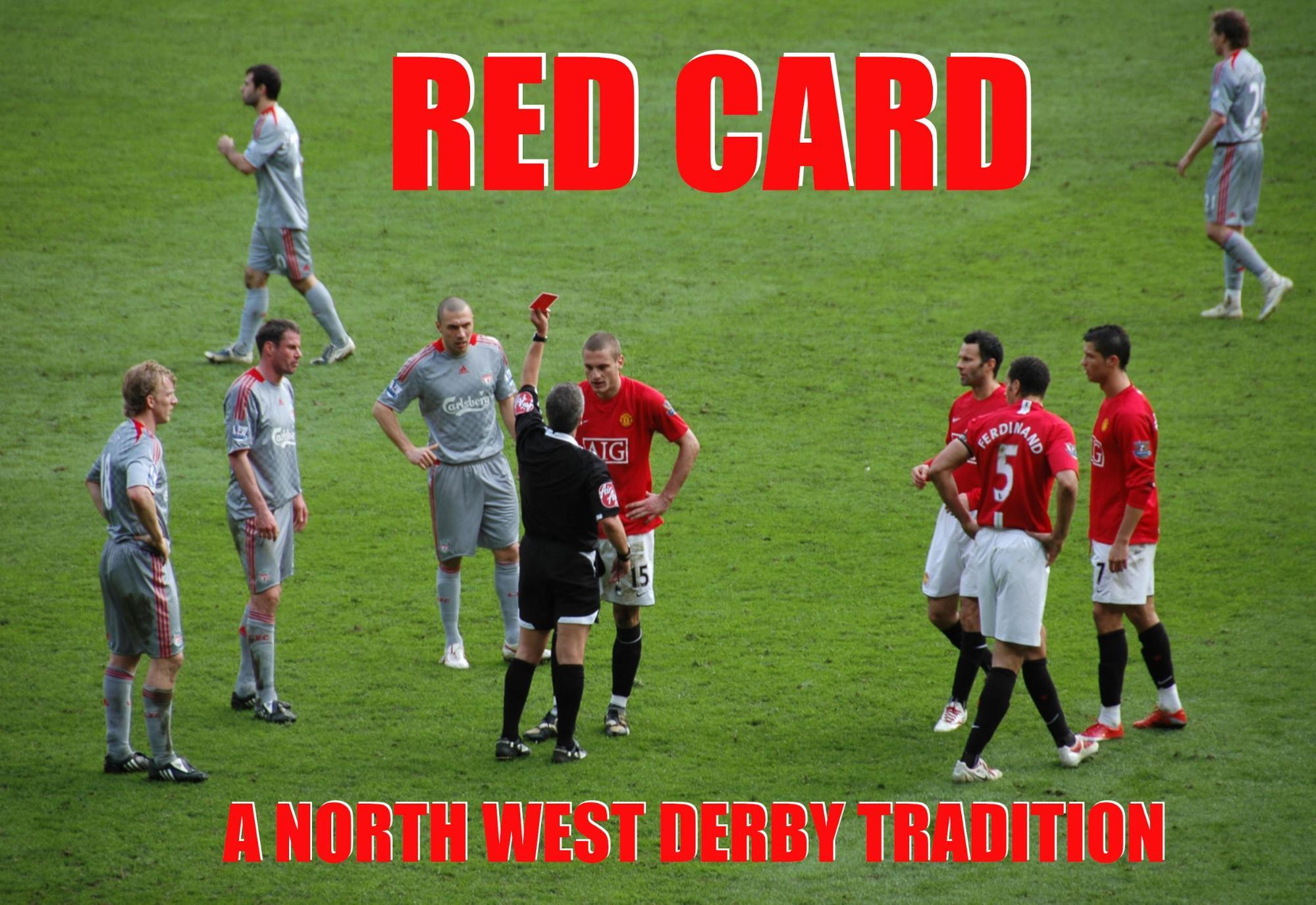Manchester United and Liverpool players in the North West Derby