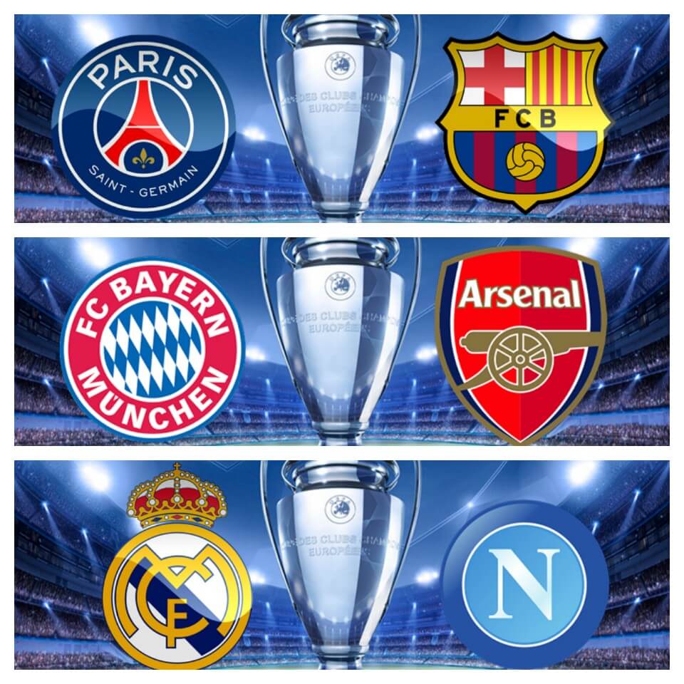 Champions League knockout match under the lights