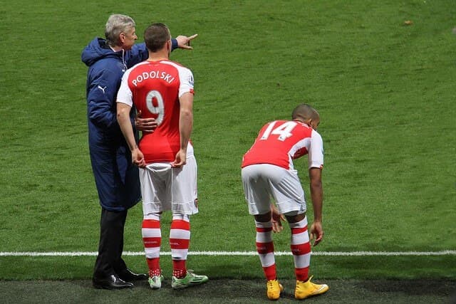 Arsenal players during a Premier League match at the Emirates