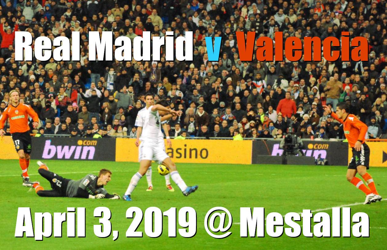 Valencia and Real Madrid players in a La Liga match