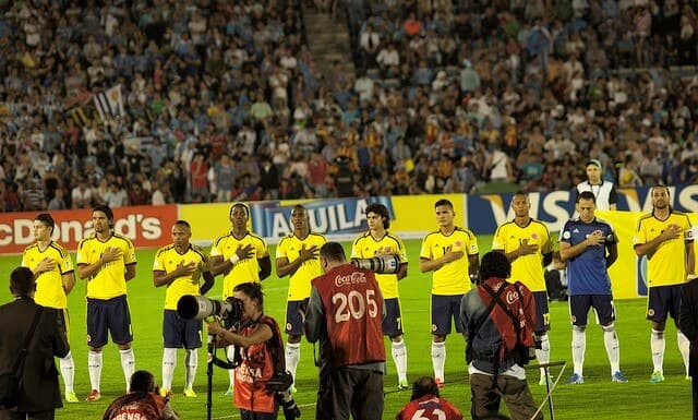 International football team celebrating qualification