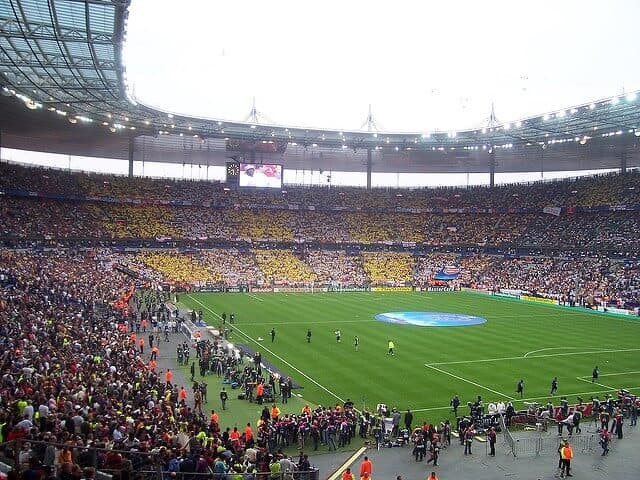 International football match during a major tournament