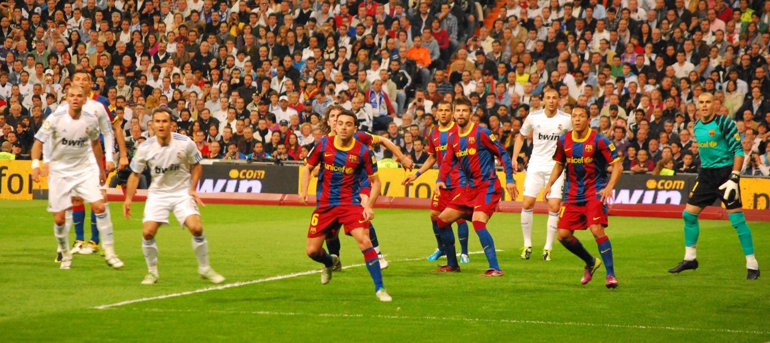 Real Madrid and Barcelona players during El Clásico