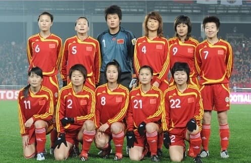 China (Women) football match atmosphere