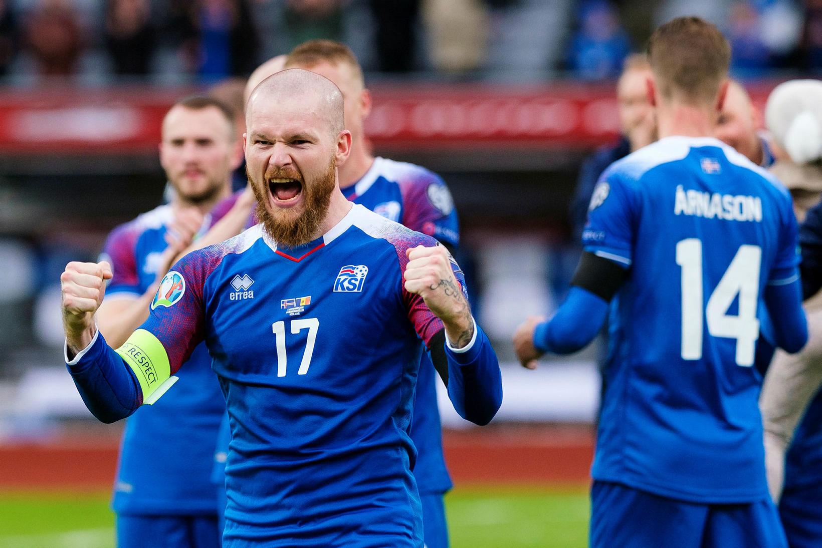 Atmosfera di una partita di calcio di Iceland