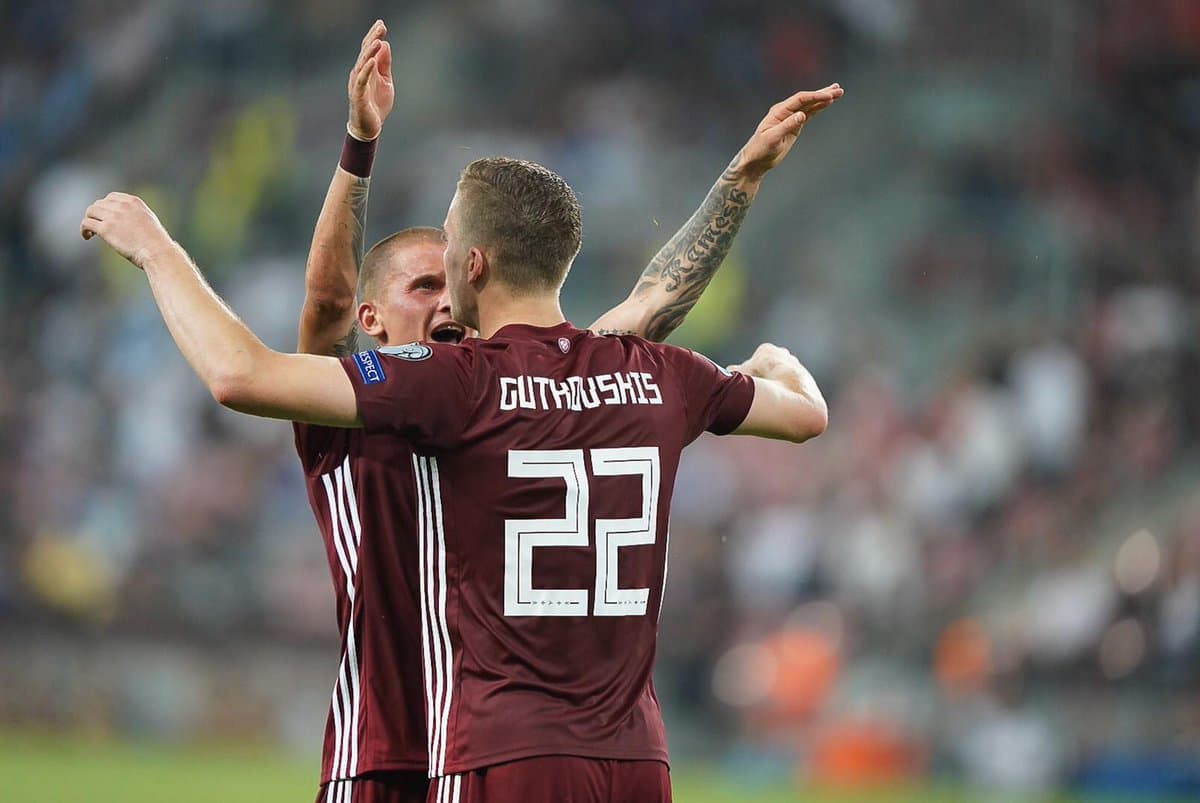 Latvia football match atmosphere