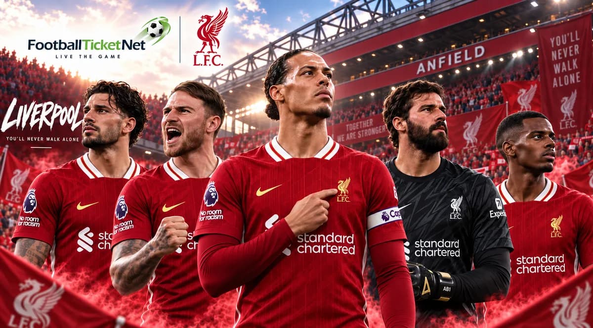 Sfeer bij een voetbalwedstrijd van Liverpool