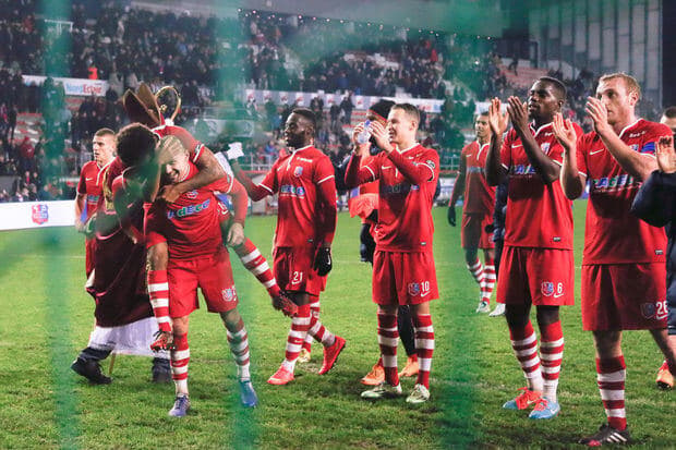 Mouscron football match atmosphere