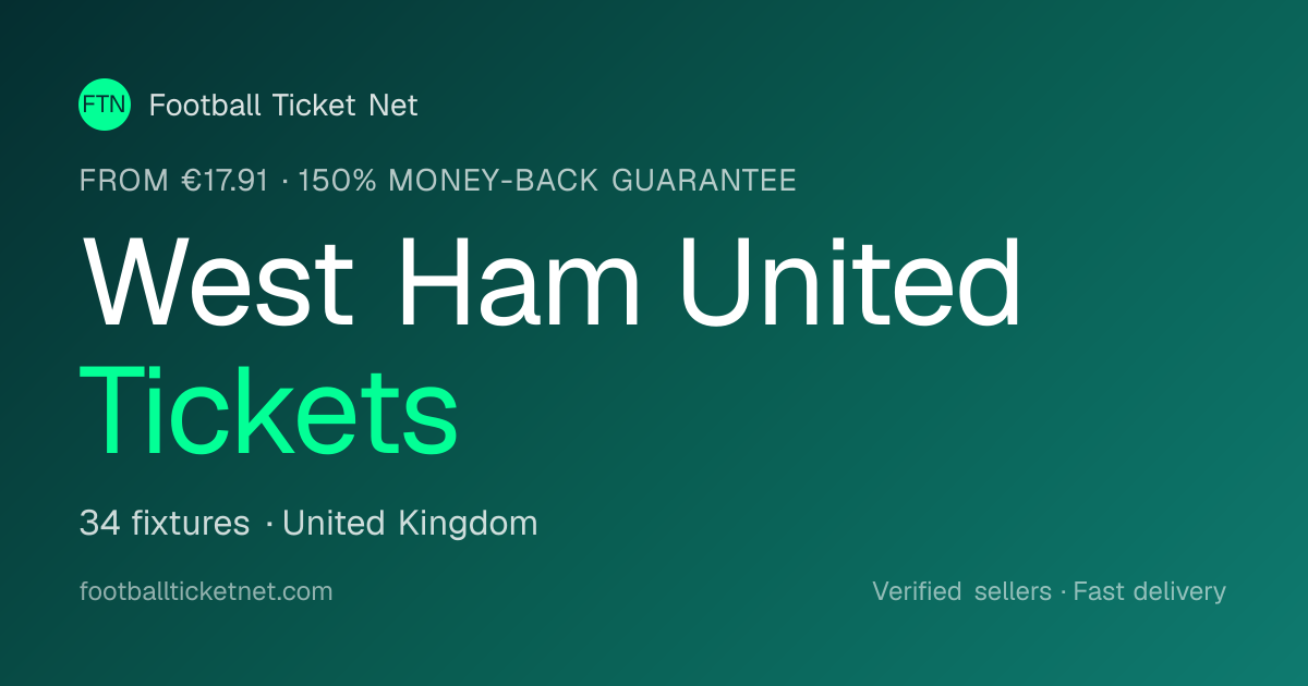 West Ham United tickets 2026/2027 — EFL Championship wedstrijden